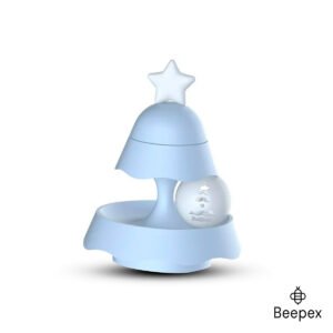 JUGUETE CATNIP ARBOL NAVIDAD DOS CAPAS CELESTE