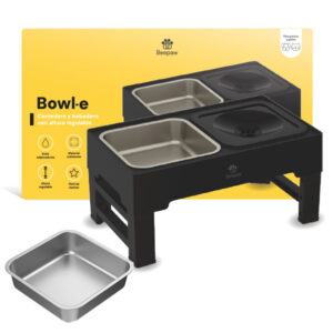 COMEDERO CON ALTURA AJUSTABLE BEEPAW BOWL-E NEGRO