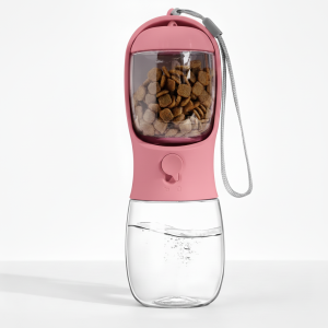 BOTELLA DISPENSADORA DE AGUA Y COMIDA  BEEPAW 350 ML ROSA