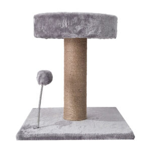 PALO RASCADOR PARA GATOS CON PLATAFORMA BEEPAW GRIS 38*38*36CM. MOD7