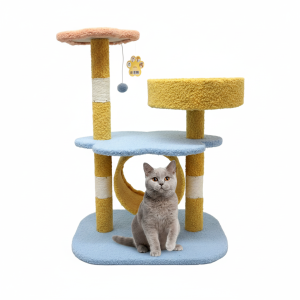 ARBOL PARA GATOS BEEPAW AMARILLO CON PLATAFORMA 49*40*65 CM. MOD12