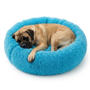 CAMA DONA TERCIOPELO LARGO. XL 100 CM CELESTE