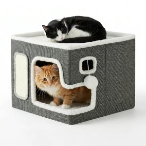 CAMA CUCHA RASCADOR PLEGABLE 58X43X33CM MOD 3 GRIS