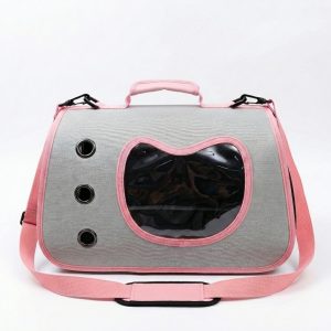 BOLSO TRASPORTADOR DE MANO 40X26X22 CM GRIS Y ROSA