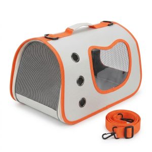 BOLSO TRASPORTADOR DE MANO 40X26X22 CM BLANCO Y NARANJA