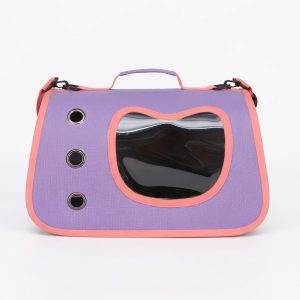 BOLSO TRASPORTADOR DE MANO 40X26X22 CM VIOLETA Y ROSA