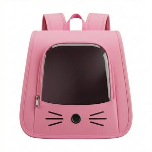 MOCHILA TRANSPORTADORA BIGOTES 34X23X34CM ROSA