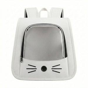 MOCHILA TRANSPORTADORA BIGOTES 34X23X34CM BLANCA