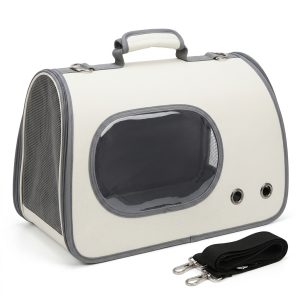 BOLSO TRANSPORTADOR DE MANO VISOR OVALADO 46X25X26 CM BLANCO