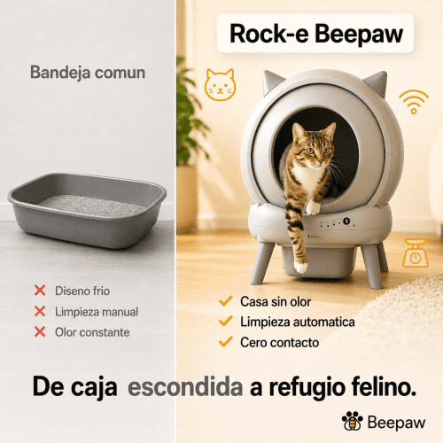 Litera autolimpiante Beepaw Rock-e para gatos – Beepex Pet Shop Argentina