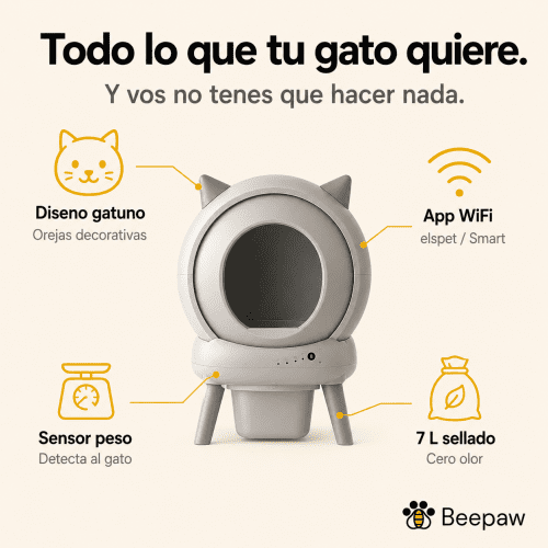 Litera autolimpiante Beepaw Rock-e para gatos – Beepex Pet Shop Argentina