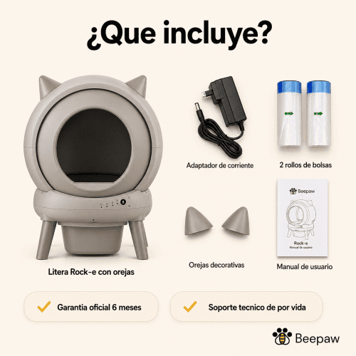 Litera autolimpiante Beepaw Rock-e para gatos – Beepex Pet Shop Argentina
